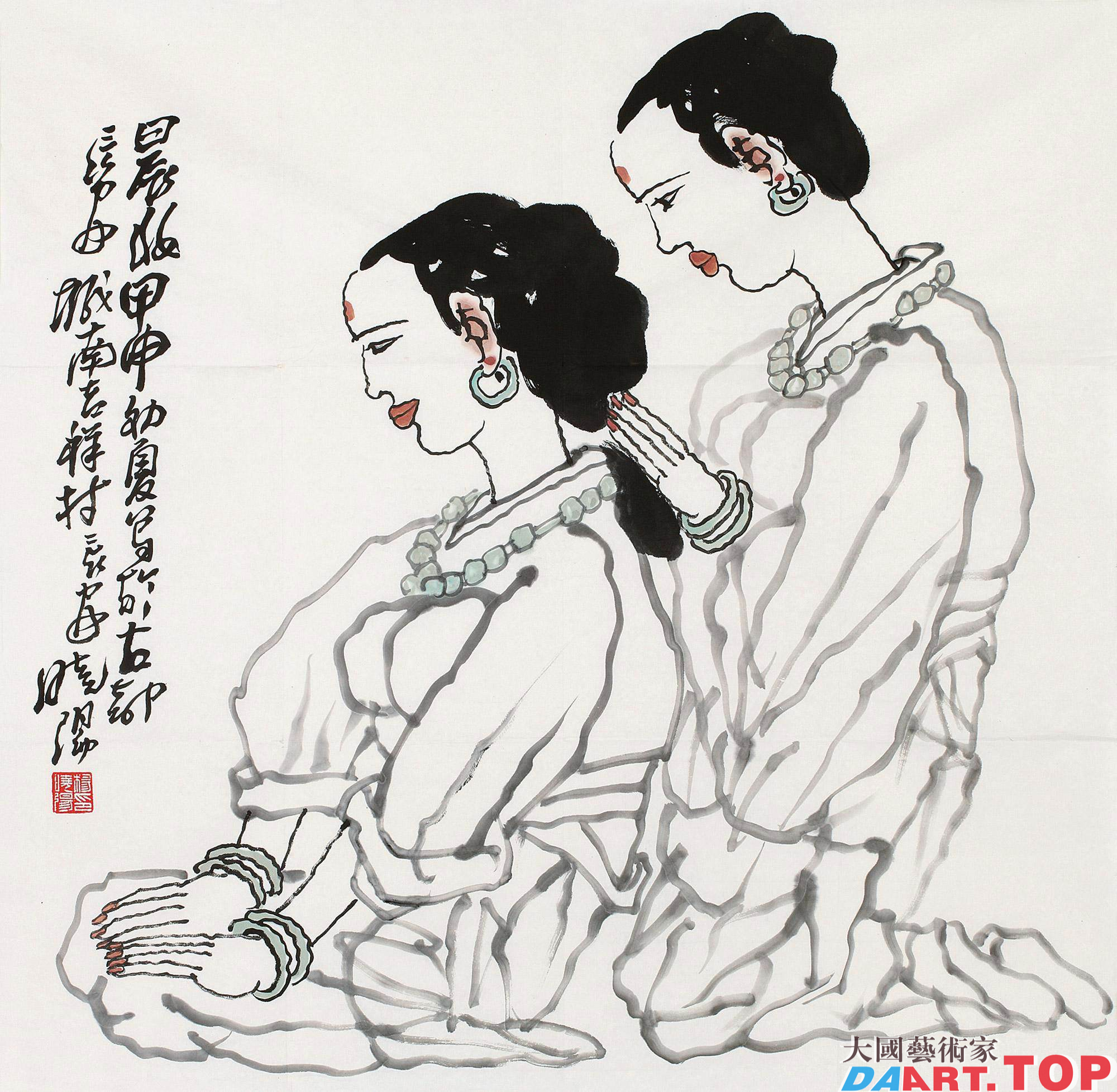 杨晓阳 晨妆 镜心 设色纸本